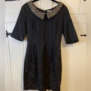 *** Darling Black Brocade Isabelle Dress with Jeweled  Collar Vintage NWT Size S